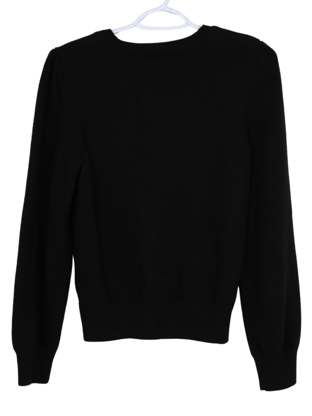 Draper James Black Sweater Large Crystal Embellished Bow Preppy Holiday - Picture 3 of 8